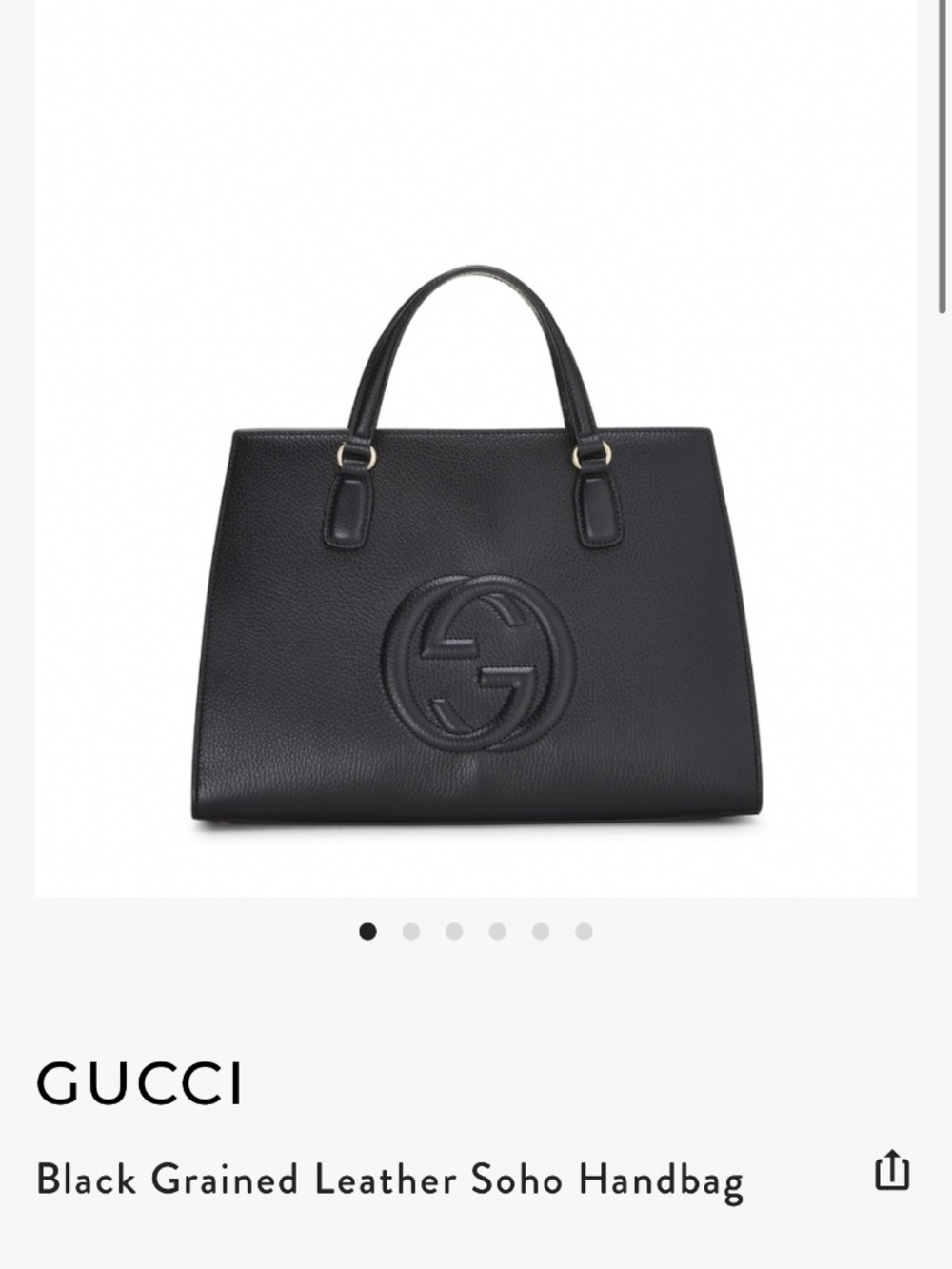 Gucci bag / Black Grained Leather Soho Handbag